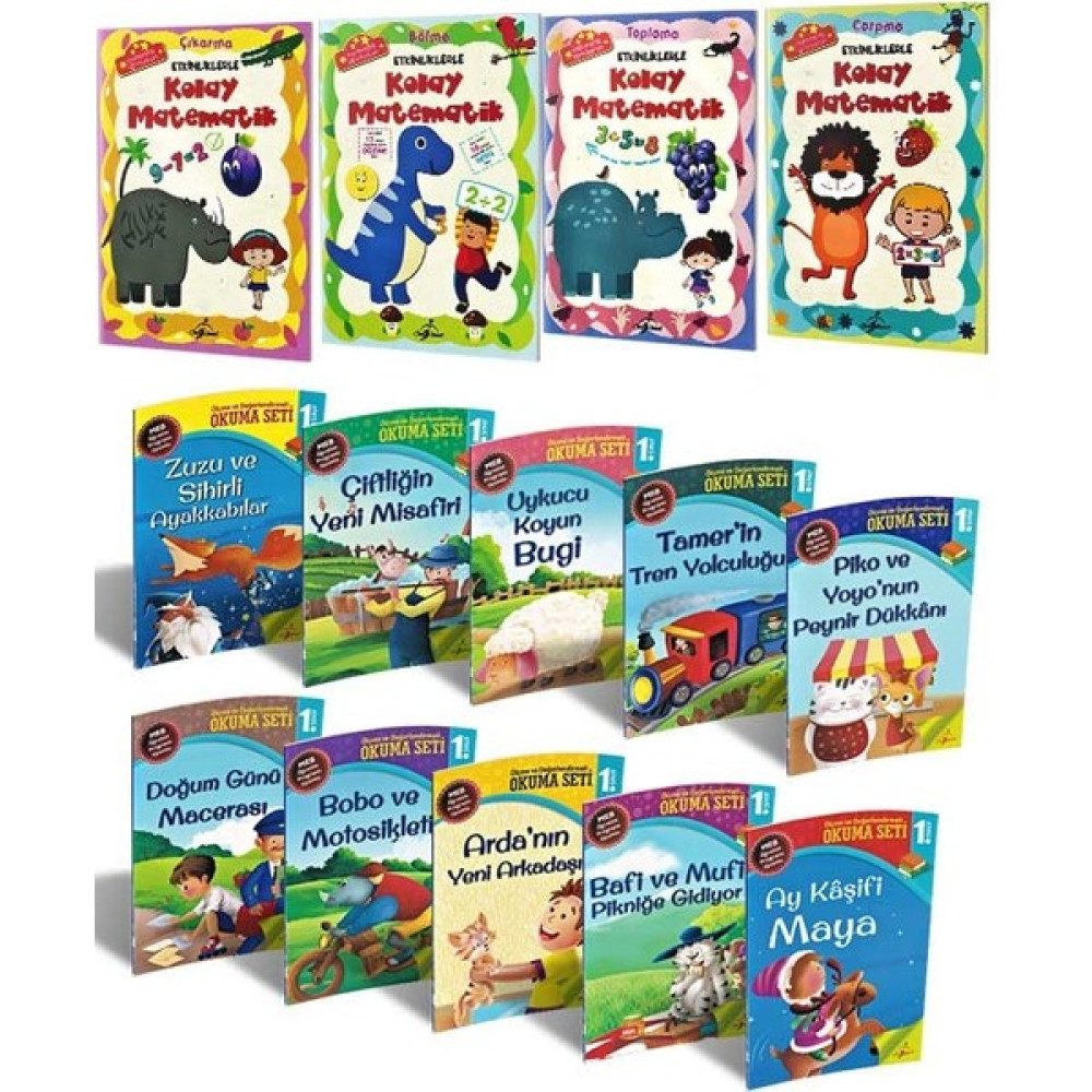 1.sınıf Okuma ve Kolay Matematik Seti-14 Kitap Çocuk Öykü Fiyatı