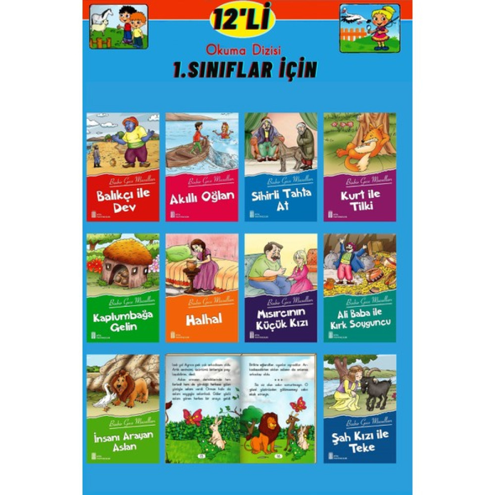 1.sınıf Rengarenk 12'li Hikaye Kitabı Seti Kaynak Kitapları Fiyatı
