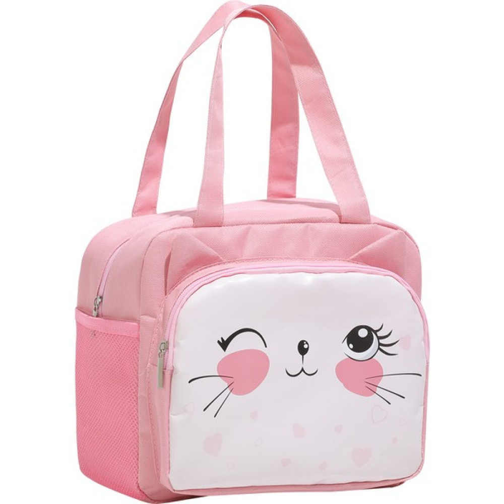 1st Try Kedi Baskılı Büyük Kapasiteli Çanta - Pembe (Yurt Dışından) Beslenme Çantası Fiyatı