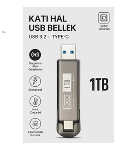 1TB USB 3.2 + Type-C Çift Girişli Taşınabilir Flash Bellek – Yüksek Hızlı, Dayanıklı ve Şok Korumalı USB & Firewire Ürünleri Fiyatı