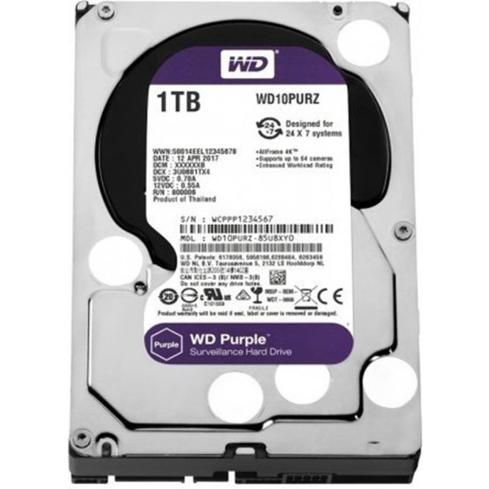 1TB WD Purple SATA 6Gb/s 64MB DV 7x24 WD10PURZ Oto Boyaları Fiyatı