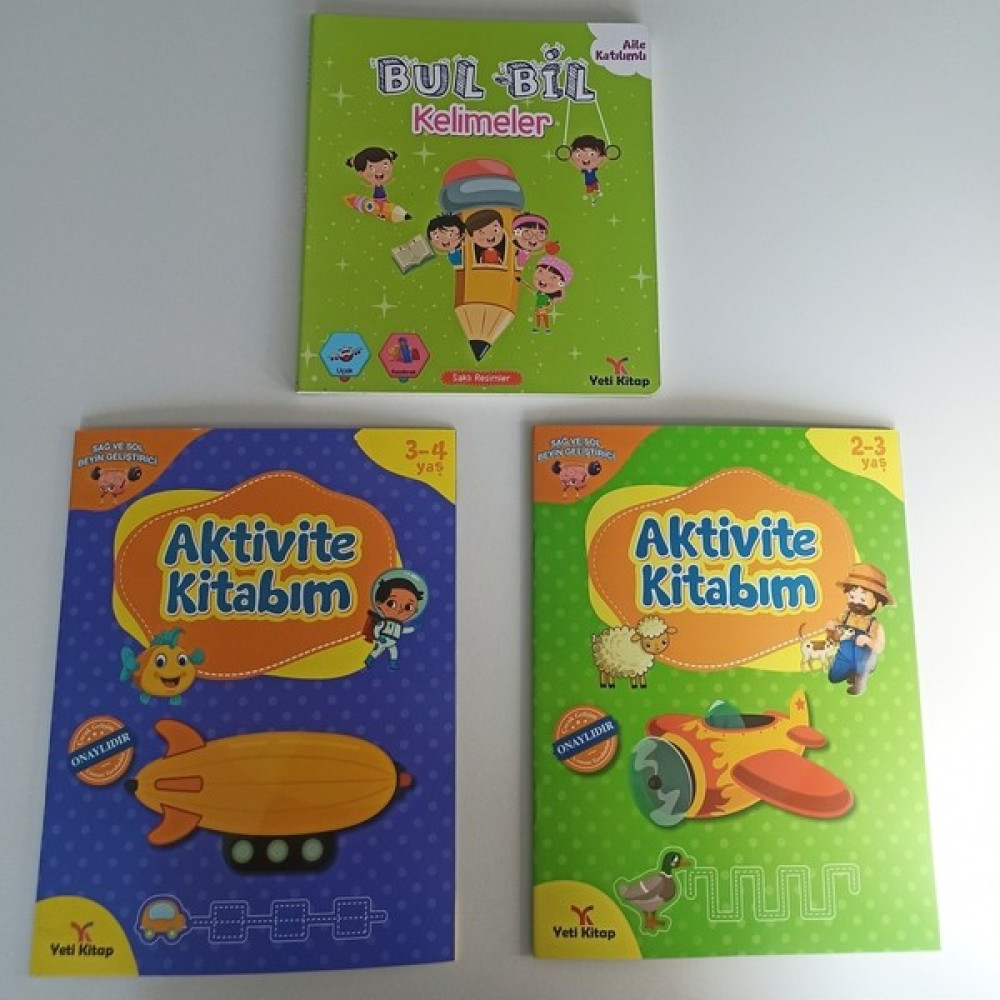 2-4 Yaş Beyin Geliştirici Etkinlik Kitap Seti (3 Kitap) - Feyyaz Ulaş (Ciltli) Zeka Geliştirici Kitaplar Fiyatı