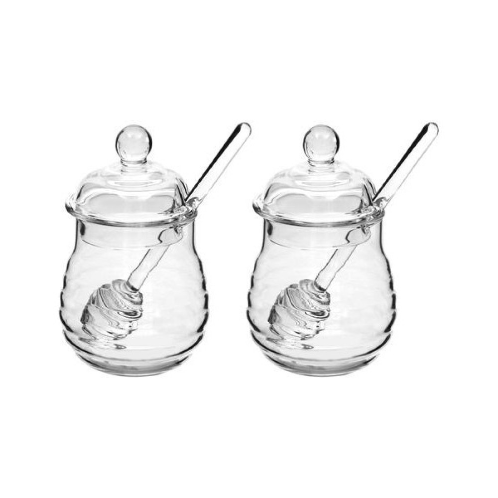 2 Adet 250 ml Cam Şişe Bal Pot Temizle Reçel Kavanoz Kepçe ve Kapak ile Set Ev Mutfak Cam Pot Konteyner Kullanın | Şeker ve krema Tencere(Yurt Dışı... Saklama Kapları Fiyatı