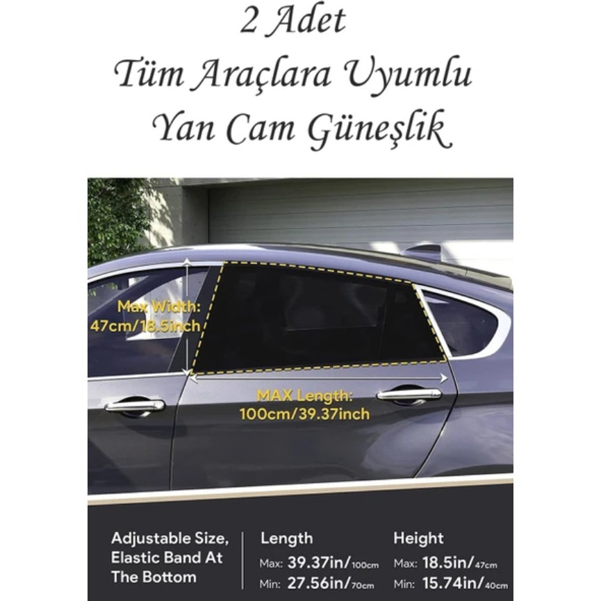 2 Adet Araba Cam Perdesi Araç Yan Cam Güneşlik - Siyah Perde Fiyatı