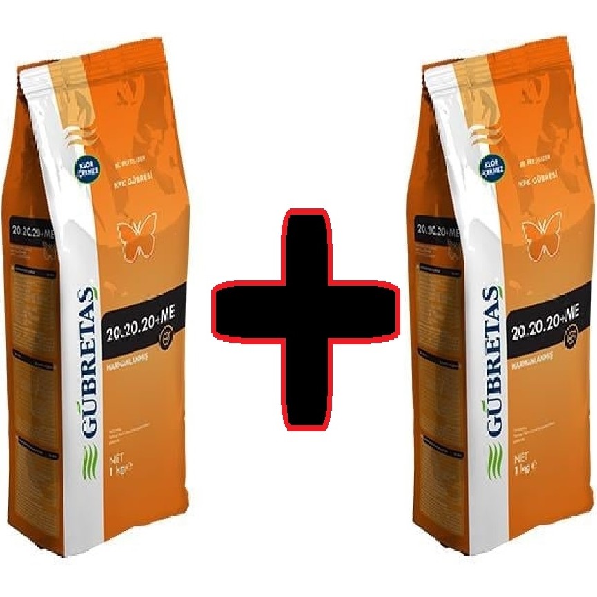 2 Adet Gübretaş 20.20.20+ME NPK Gübresi 1 Kg, Orijinal Paket Gübre Fiyatı