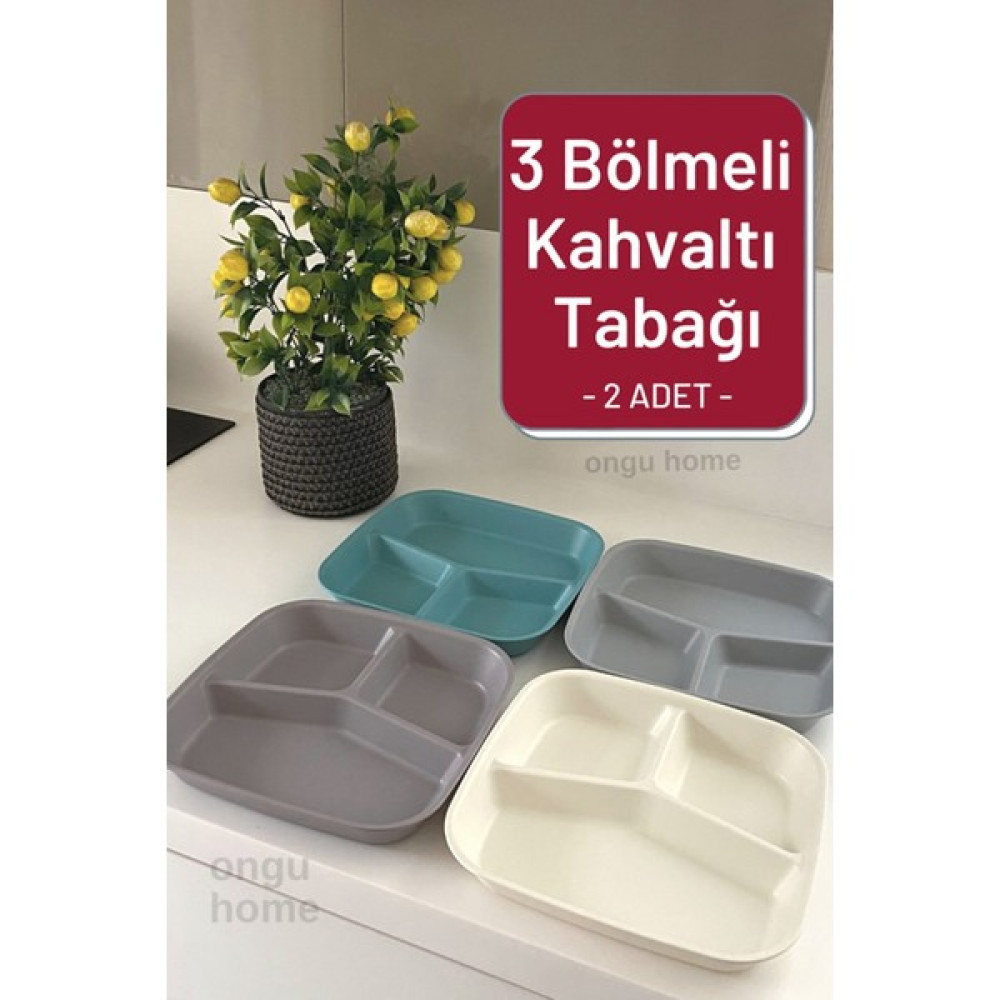 2 Adet Kahvaltı Tabağı Üç Bölmeli Tabak Mama Tabağı Tabldot Mutfak Gereçleri Fiyatı