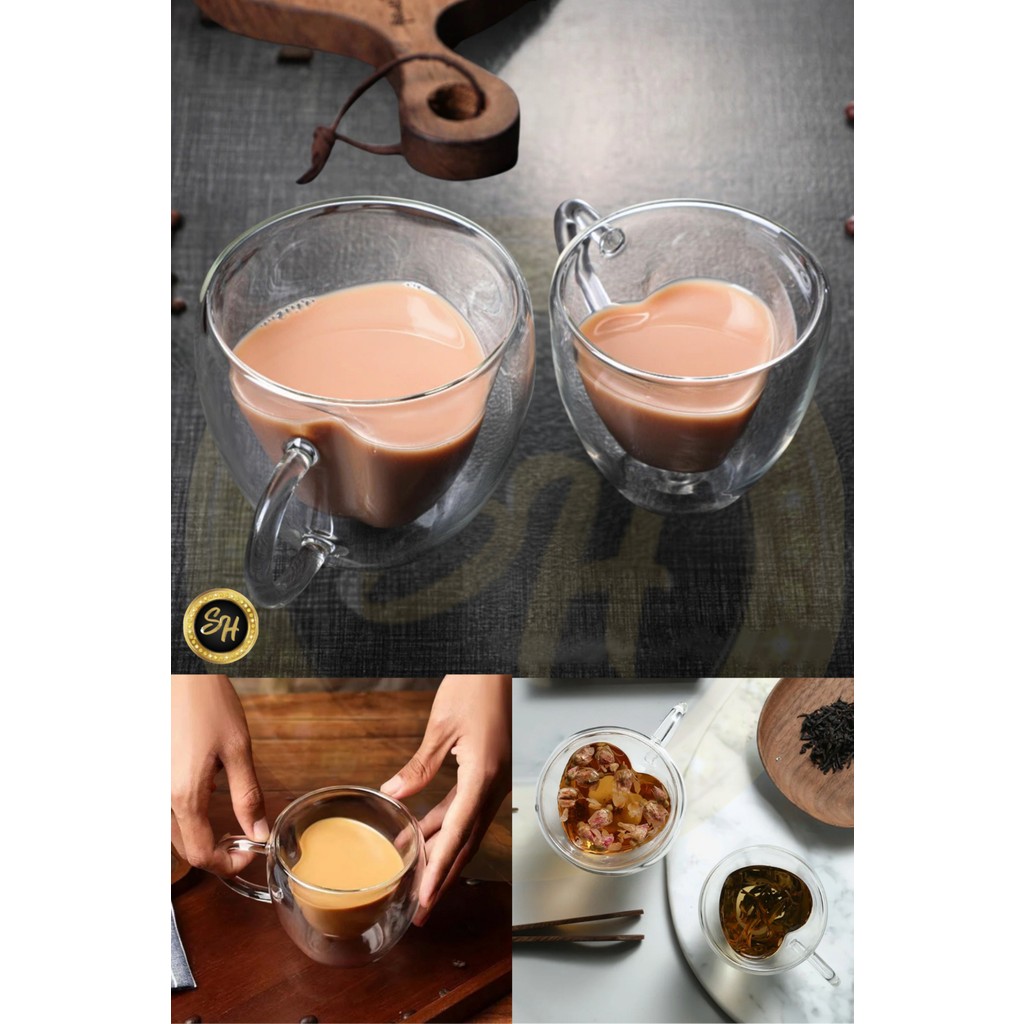 2 Adet - Kalpli Çift Cidarlı Şeffaf Espresso Cam Bardak Ofis Ev Kahve 180 ml Fincan / Bardak / Kahve Takımı Fiyatı