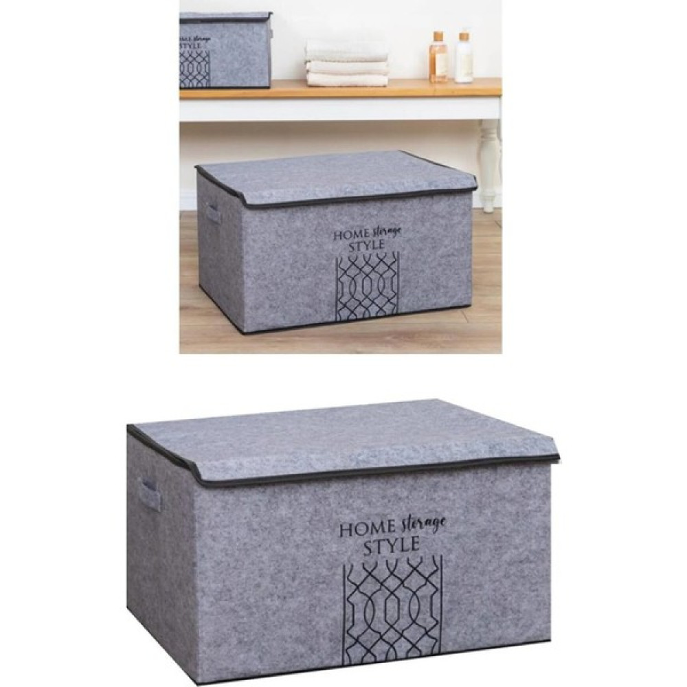 2 Adet Keçe Kapaklı Çok Amaçlı Mega Kutu Hurç 57X41X31 cm - Gri Hurç Fiyatı