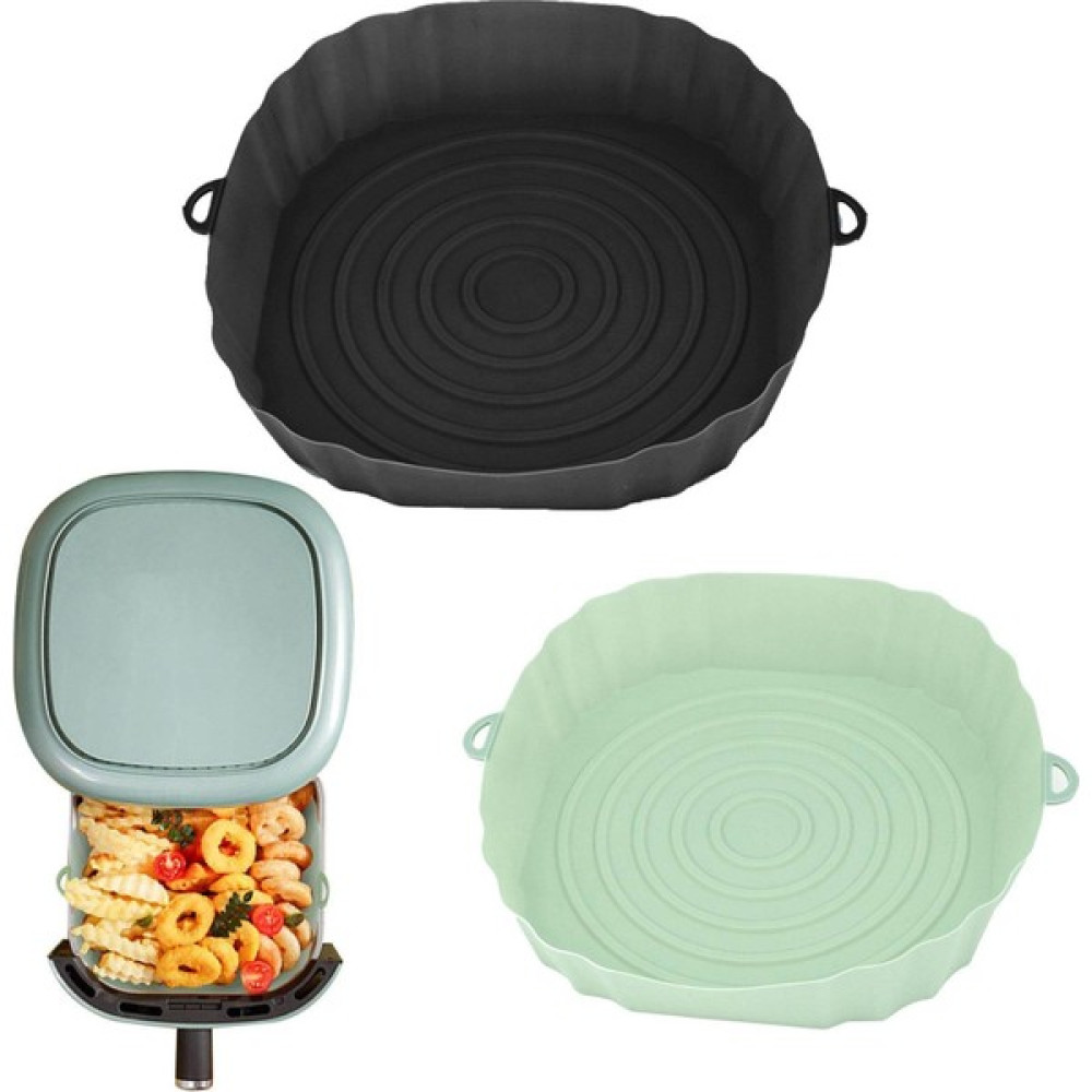 2 Adet Silikon Hava Ryzler Fırın Pişirme Tepsisi Pizza Kızarmış Tavuk Airfryer Silikon Sepet Kullanımlık Airfryer Pan Liner Aksesuarları Siyah Yeşil Tepsiler / Fırın Kapları Fiyatı