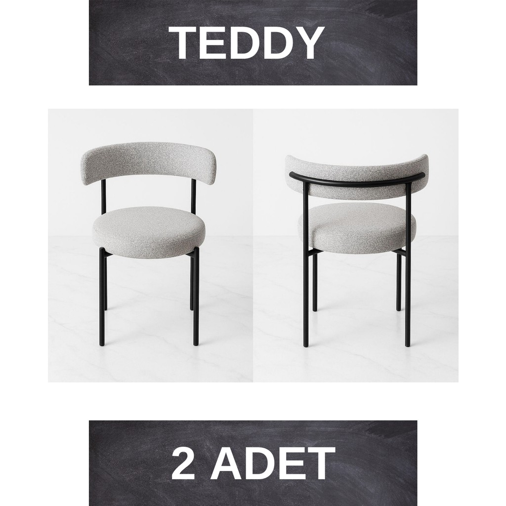 2 Adet, Teddy Sandalye, - Beyaz Standart Sandalye Fiyatı