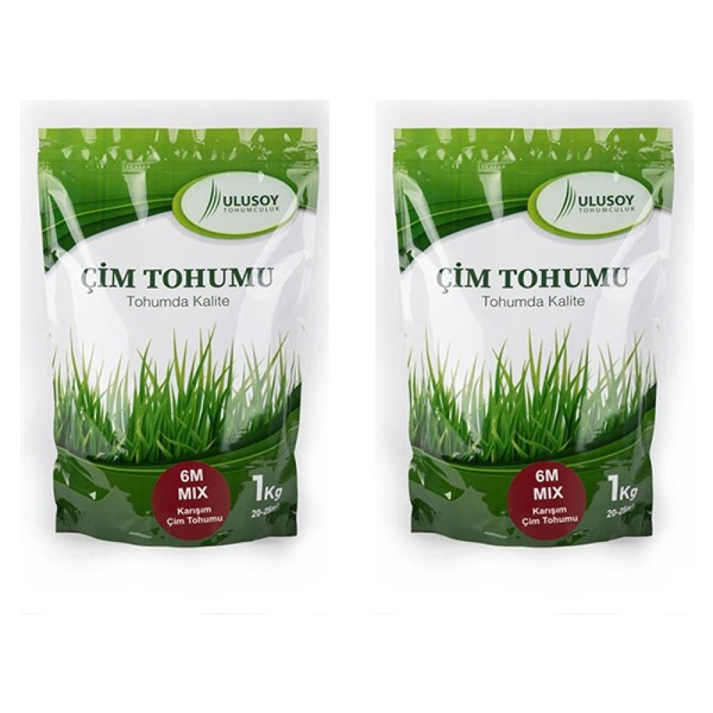 2 Adet Ulusoy 6m Mix Çim Tohumu Karışımı 1kg - 2 kg Tohum Fiyatı