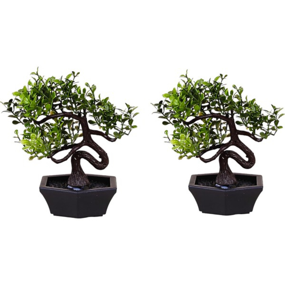 2 Adet Yapay Mini Ağaç Dekoratif Süs Ağaç Yapraklı Bonsai - 11 cm Ev & Dekorasyon Aksesuarları Fiyatı