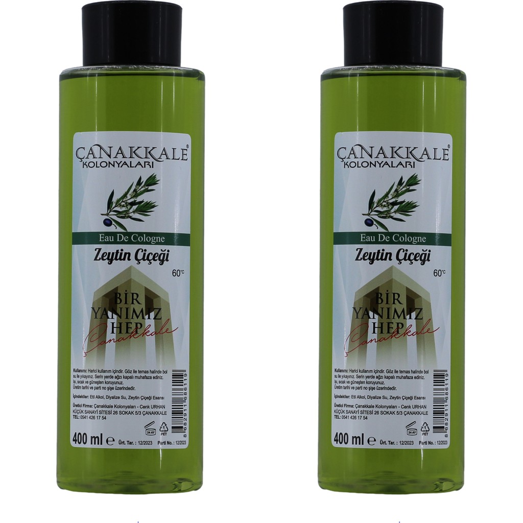 2 Adet - Zeytin Çiçeği Kolonyası - 400 ml - (Pet Şişe) Diğer Fiyatı