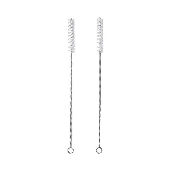 2 Içme Saman Temizleme Fırçası Uzun - Paslanmaz Çelik Içecek Pipetleri Için Kıl Temizleyici Cam Yıkama Için Ağır Hizmet Fırçaları Silikon Metal Pip... Diğer Fiyatı