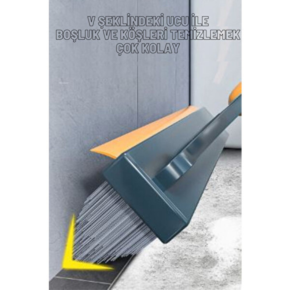 2 In 1 V Şeklinde Fırça ve Çekçek Paspas Mop Banyo Mutfak Duvar Köşe Boşluk Ovma Cleaning Brush Temizlik Malzemeleri Fiyatı