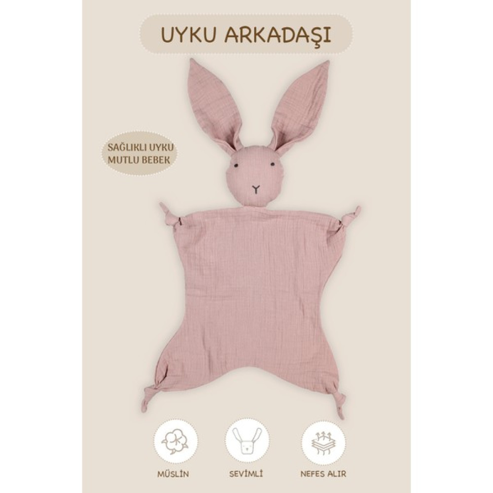2 Katlı Müslin Uyku Arkadaşı - Pembe Bebek Oyuncakları Fiyatı