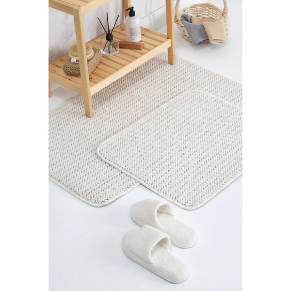 2 Li Banyo Paspası Bukle BEYAZ50X80 40X50 Klozet Takımı Fiyatı