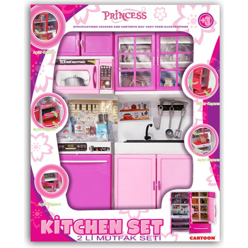 2 Li Mutfak Seti Kız Oyuncak Lavabo+Bulaşık 2 Ünite - Pembe Oyuncak Fiyatı
