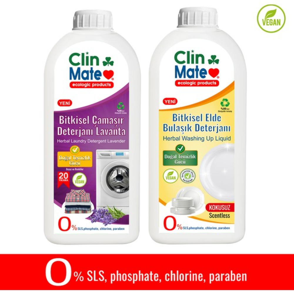 2 Li Set Bitkisel Çamaşır Deterjanı Lavanta ve Elde Bulaşık Deterjanı Kokusuz 750 ml - 1,5 lt Çamaşır Deterjanı Fiyatı