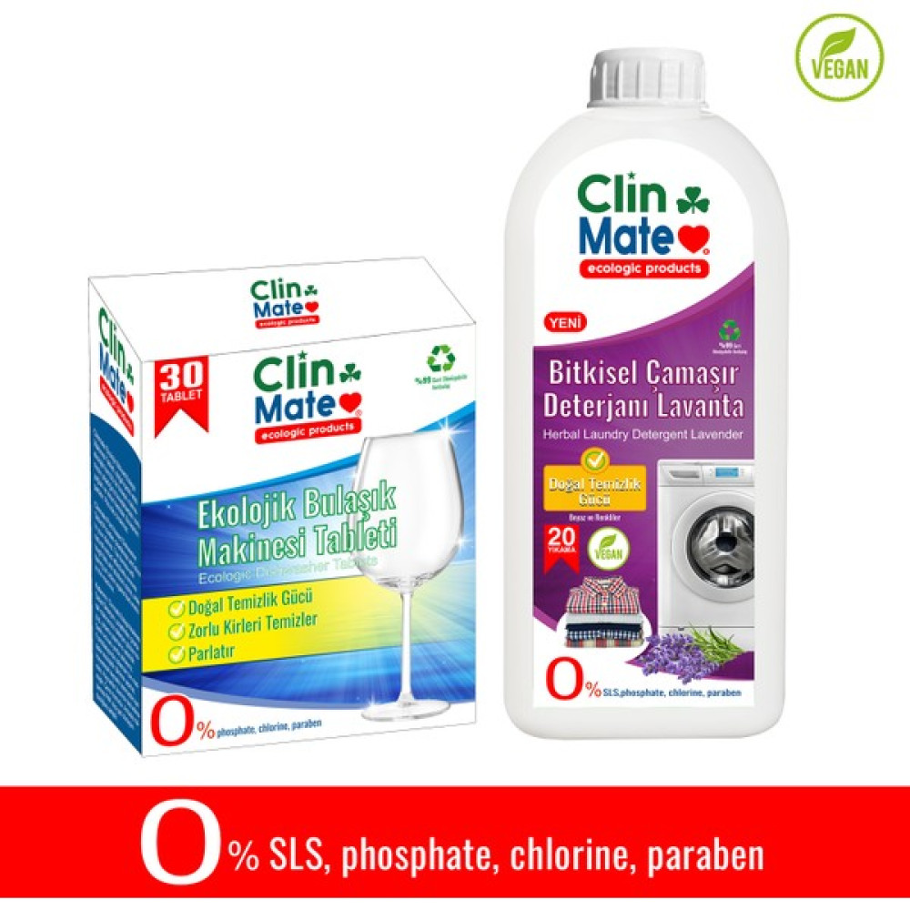 2 Li Set Ekolojik Bulaşık Tableti 30 Yk ve Bitkisel Çamaşır Deterjanı Lavanta 750 ml 20 Yk Bulaşık Yıkama Fiyatı