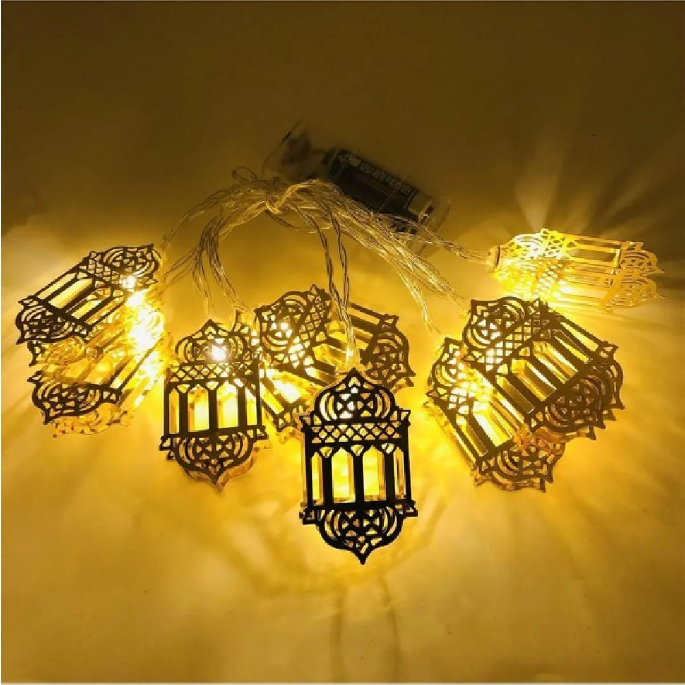 2 Metre LED Işıklı 10'lu Ramazan Işık Zinciri Dekoratif Pilli Aydınlatma Ev Dekorasyonu Süsleme - Renkli Yılbaşı Fiyatı