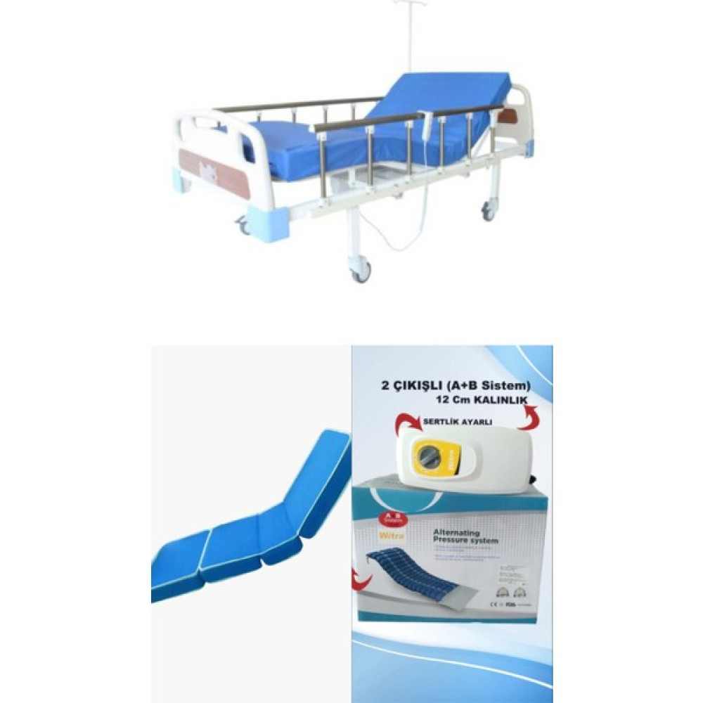 \2 Motorlu Abs Başlıklı Tabanca Korkuluklu Hasta Karyolası +A+B Sistemli Boru Tipi 12 cm Havalı Yatak Takım - 2 Motorlu Abs Başlıklı Tabanca Korkuluklu Hasta Karyolası + 4 Parçalı Yatak + A+B Sistemli 12cm Boru Tipi Havalı Yatak Takım \ Oto Boyaları Fiyatı