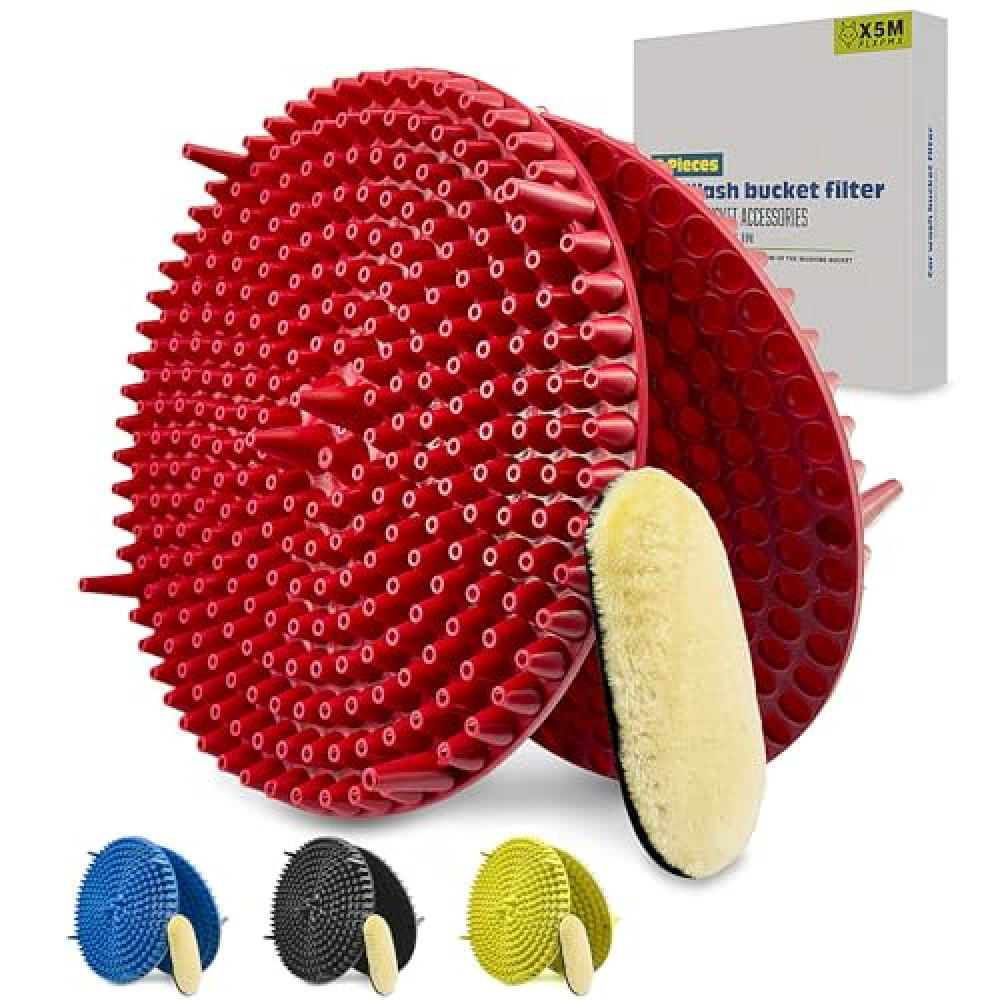2 Pack 5 Gallon Car Wash Bucket Grit Trap Insert,Detailing Kit Accessories with Dirt & Debris Remover for Microfiber Mitts, Cloths, Sponges,Heavy Duty Grit Trap by X5MPLXPMX