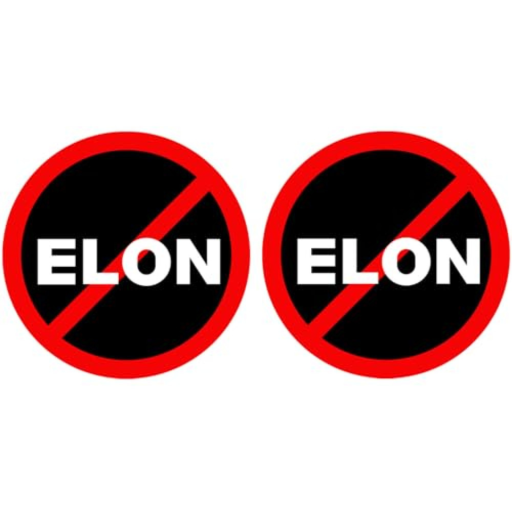 2 Pack Anti Elon Round NO Magnet for Anti Elon Magnet Car Accessories for Te-SLA Owner Magnets Size 4.5" x 4.5"