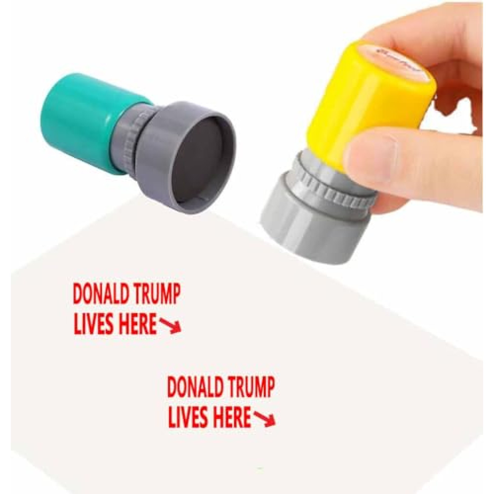 2 Pack Donald Trump Lives Here Stamp Fun Novelty Stamp Random Color