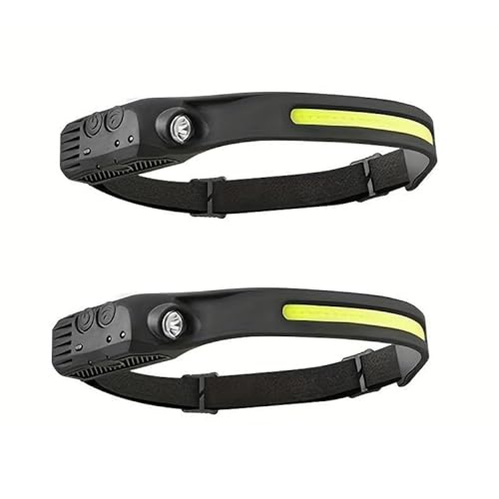 2-Pack Rechargeable USB Headlamp Flashlight motion sensor