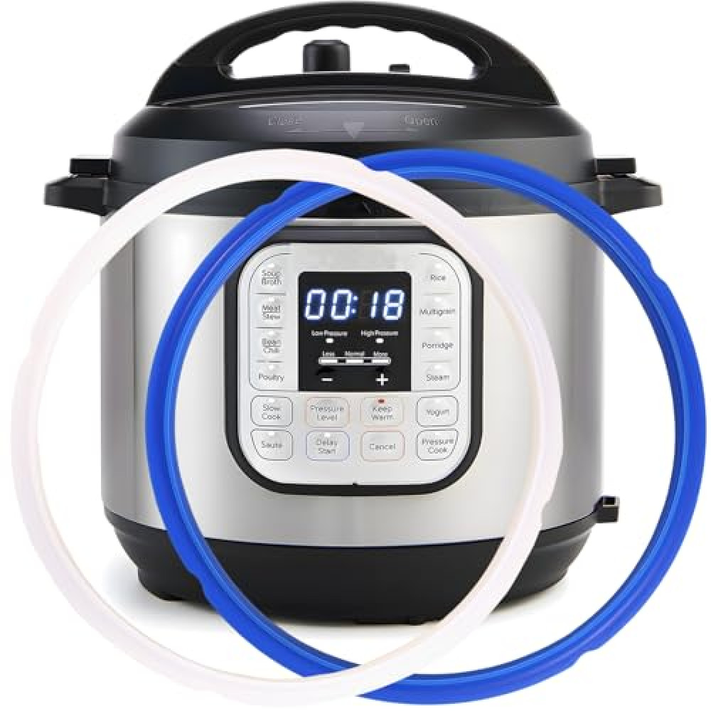 2 Pack Sealing Ring 6qt for Instant Pot Sealing Ring for 6 & 5qt Insta Pot, Food-grade Silicone Seal Rings Replacement for Instant Pot 6 Quart, Gasket for Instantpot Sealing Ring 6 qt Clear, Blue Düdüklü Tencereler Fiyatı