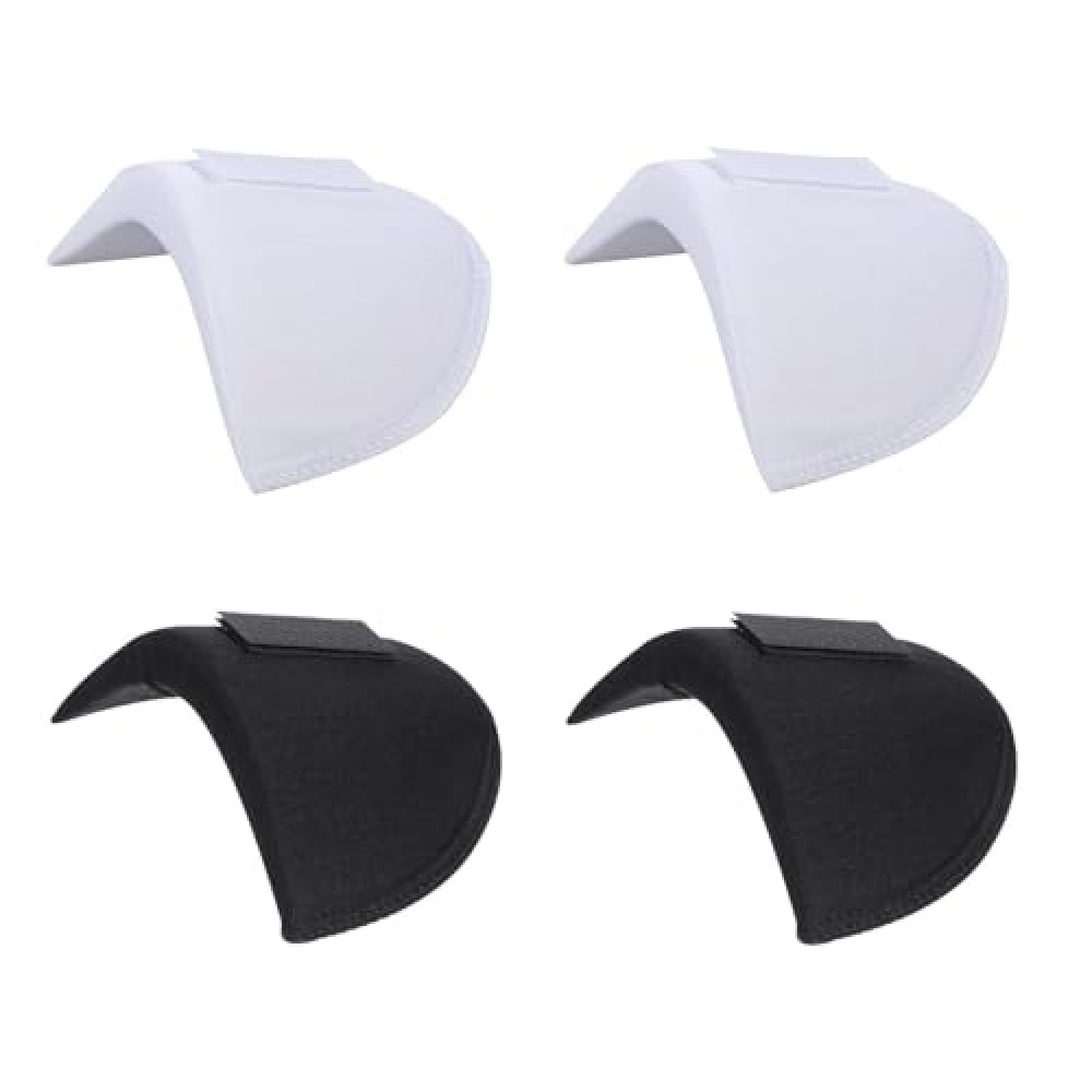 2 Pairs Set-in Shoulder Pads Thickness 1.5cm Breathable Sponge Pads High Low Shoulders Enhancer for Women Men Clothes Blazer Suit Coat Jacket Shirt Sewing Supplies(Black & Skin & White) (Black+White)