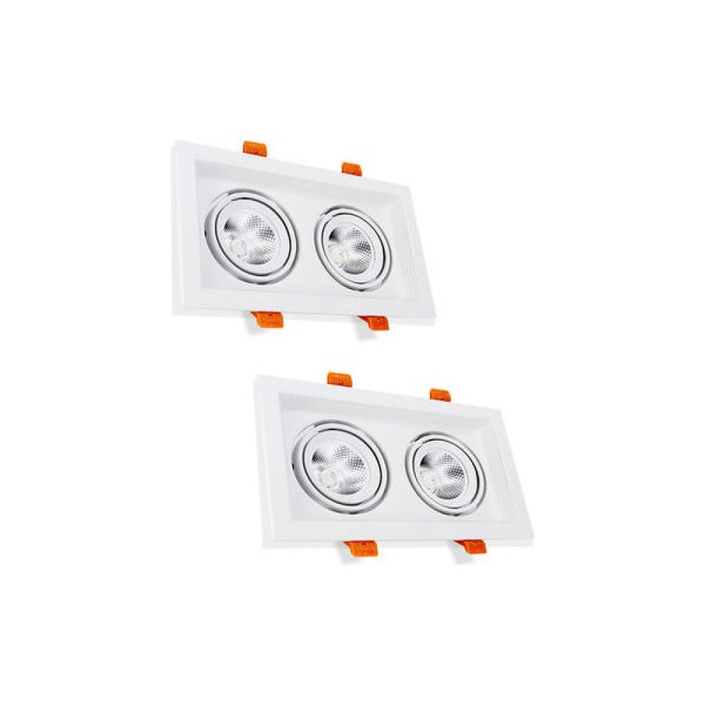 2 Paket LED Gömme Tavan Işık Cob Montaj Çerçevesi Ayarlanabilir 30 Derece Downlight Tavan Işık 5 W 2 Kafa Kesim 75 * 150MM, Oturma Odası, Yatak Oda... Spot Fiyatı