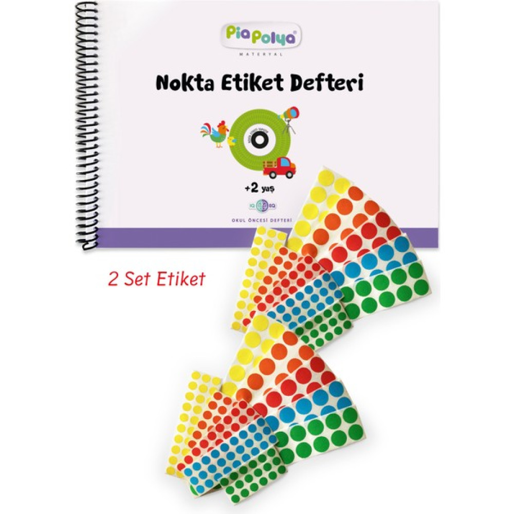 2 Set Etiketli, Nokta Etiket Defteri ve Etiketleri | Okul Öncesi Defteri | Nokta Etiket Spiralli Defter Fiyatı