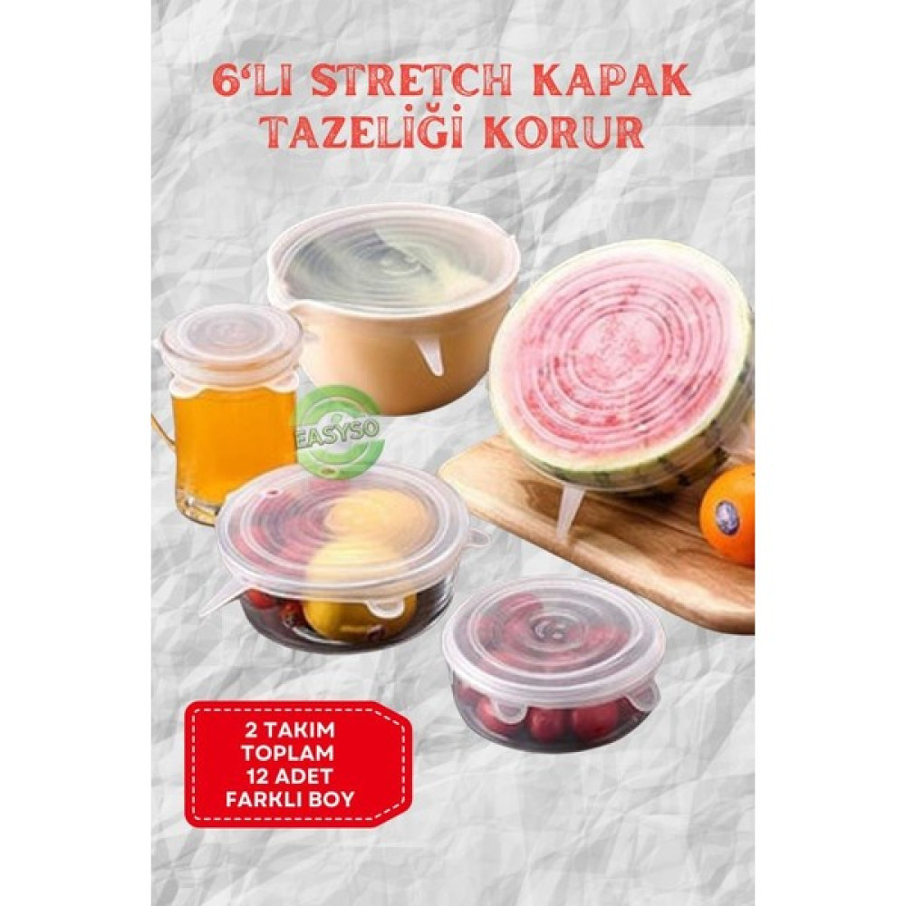 2 Set Home Silikon Streç Kapak 6'lı Kapak Gıda Koruyucu Tencere Tabak Bonesi - 1 Adet Mutfak Gereçleri Fiyatı