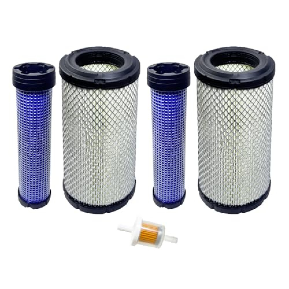 2 Sets Air Filter for Kawasaki 11013-7044 & 11013-7045 Inner & Outer, Compatible with Donaldson P821575 & P822858， Fit for Kohler 25-083-01-S M131802 M131803