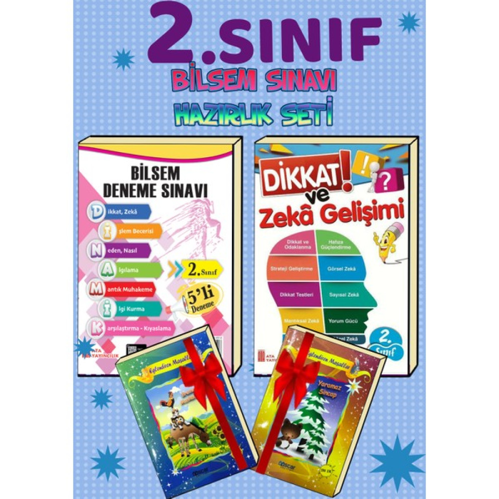 2. Sınıf Bilsem Deneme Seti+Okumayı Sevdiren Hikayeler (Ciltli) Zihinsel Gelişim Kitapları Fiyatı