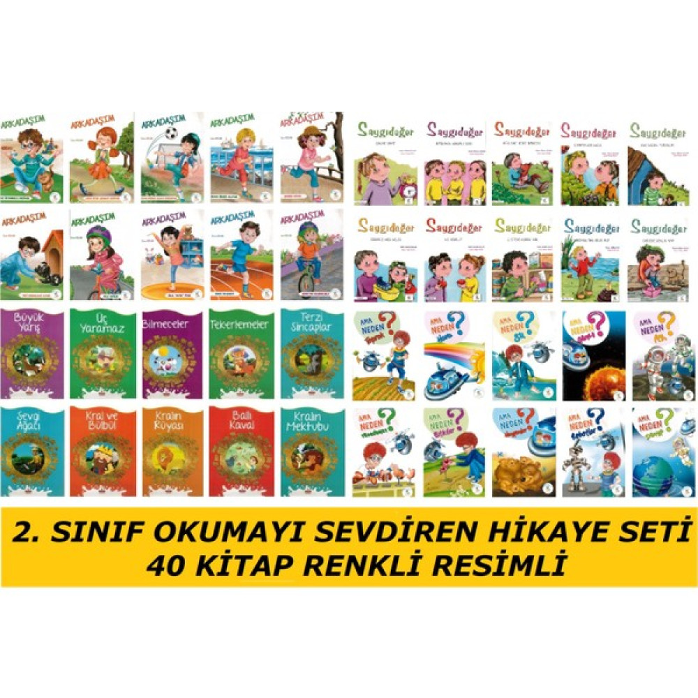 2. Sınıf Okumayı Sevdiren Hikaye Seti 40 Kitap (Arkadaşım - Saygıdeğer - Ama Neden - 100 Temel Eser) Çocuk Masal Fiyatı