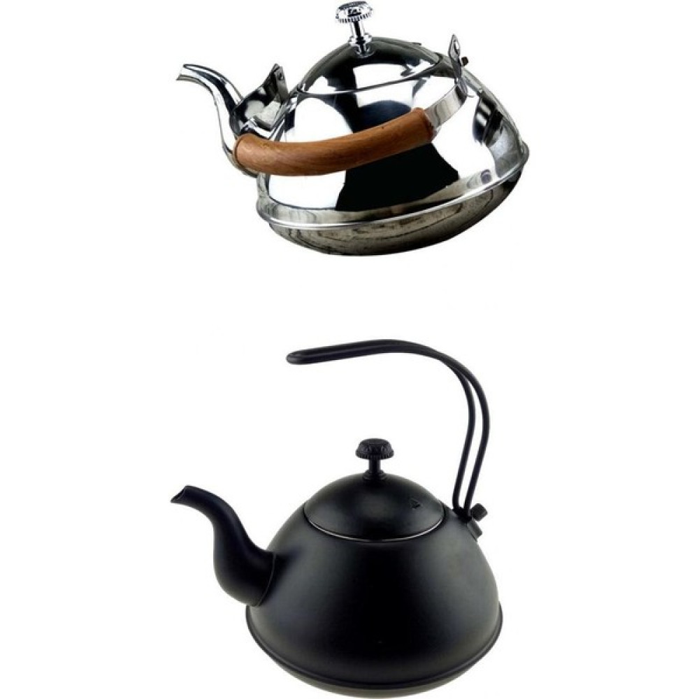 2 Stil 2l Paslanmaz Çelik Gooseneck Çay Kahve Su Isıtıcısı Kamp Çaydanlık 2 Renk Çay / Çaydanlık Setleri Fiyatı