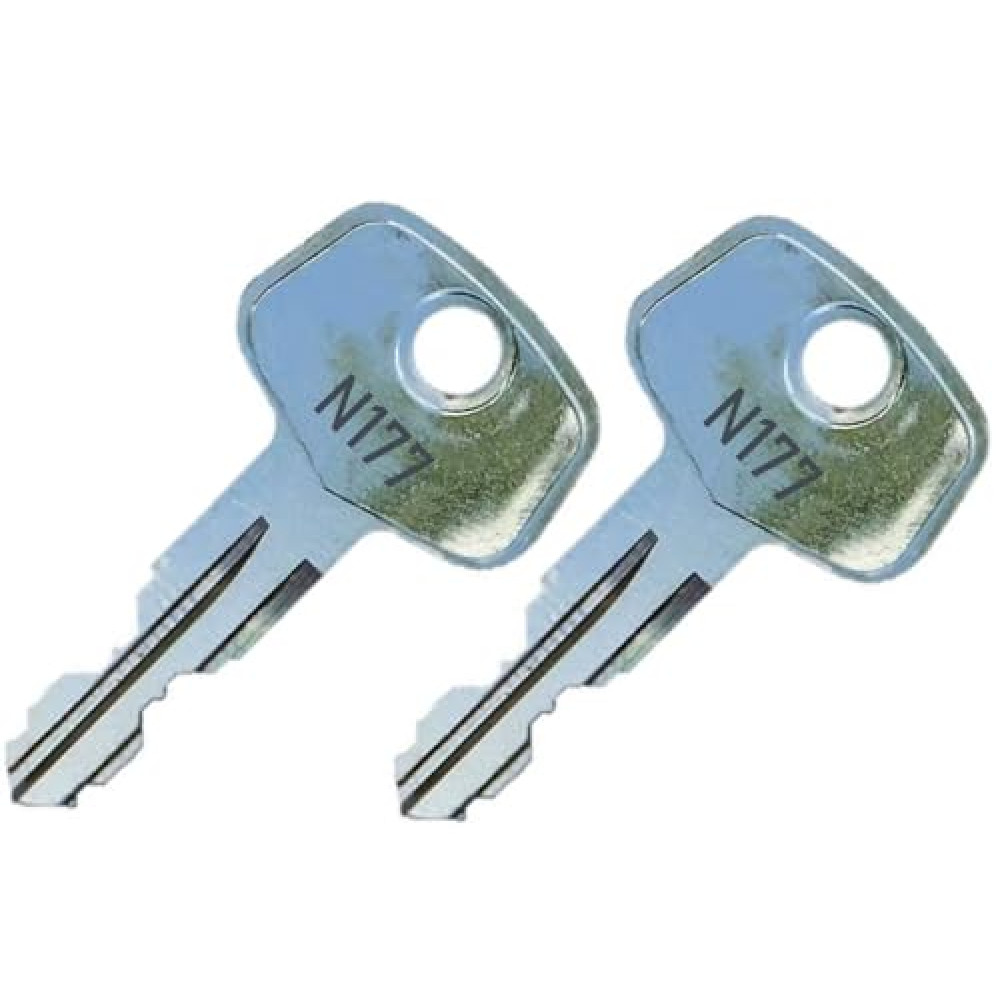 2 Thule N177 Replacement Keys - Roof Racks, Rails, Cargo Box, Carriers, Crossbars, Haulers, Bags (Codes N001-N250 or N001R-N250R) Better Than OEM!