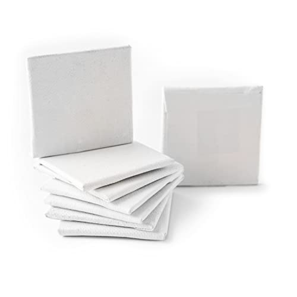 2" x 2" White Mini Canvas Panels by Artist's Loft Necessities - Archival Quality and Acid Free Cotton Canvas for Acrylic and Oil Paints - 8 Pack
