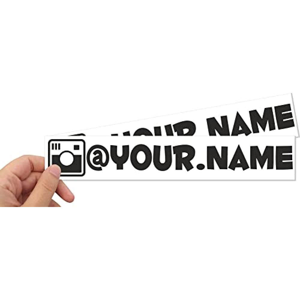 2 x Username, social media, Personalised Text, Tag, Car, Laptop, Vinyl Decal Sticker for your instagram tag