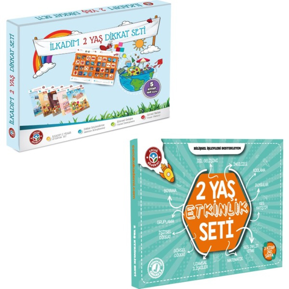 2 Yaş Dikkat ve 2 Yaş Etkinlik Seti 2 Yaş Dikkat Etkinlik - Özlem Durhat (Ciltli) Zeka Geliştirici Kitaplar Fiyatı
