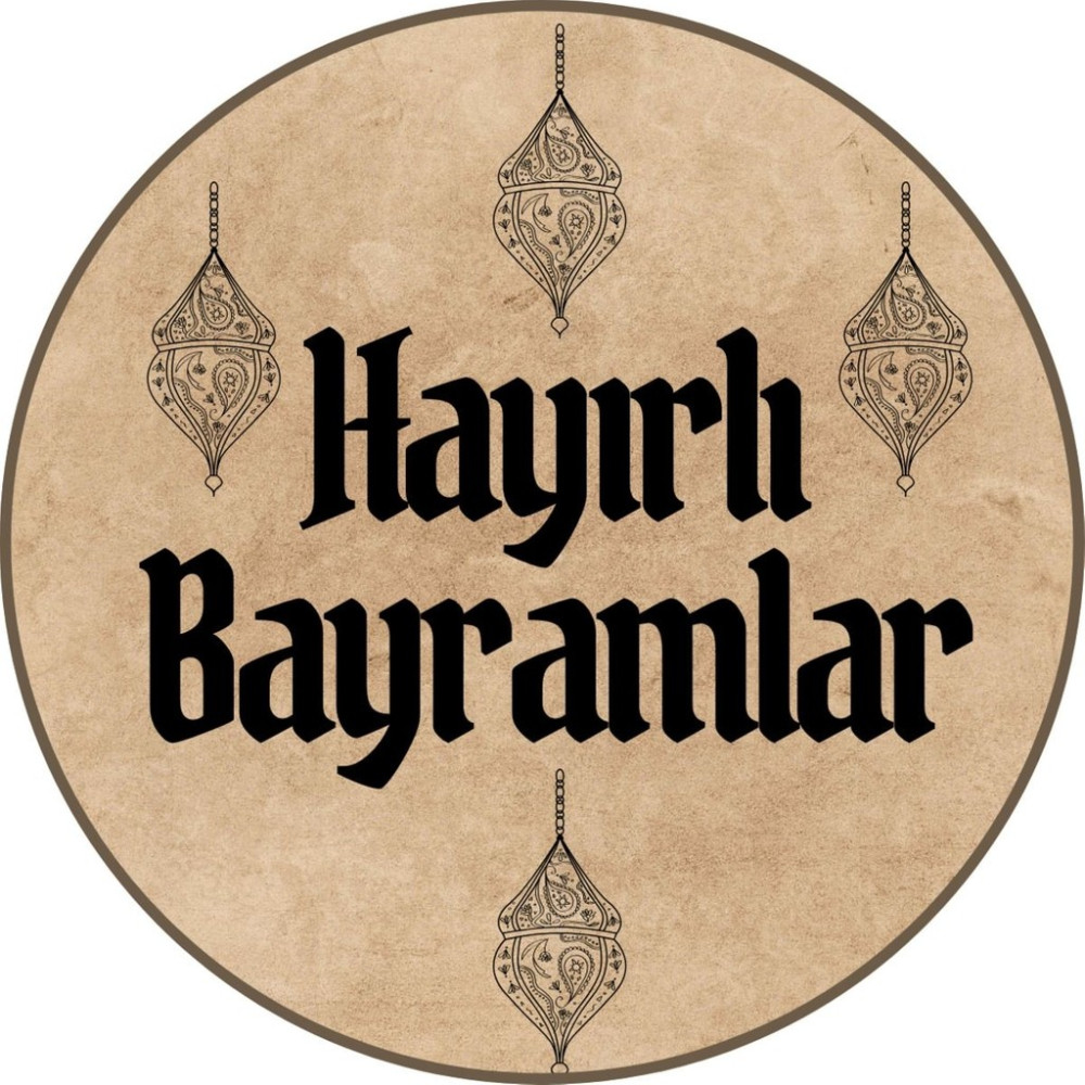 20 Adet Hayırlı-Bayramlar!!! Yazılı Etiket Kuşe Sticker Hediye Paketleme Kargo Etiketi Okul Etiketi Fiyatı