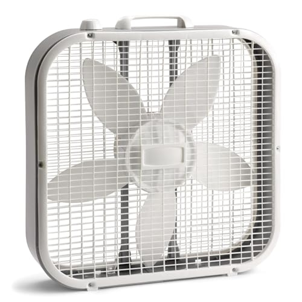 20" Classic Box Fan - 3-Speed Weather-Resistant Motor, White (B20200)