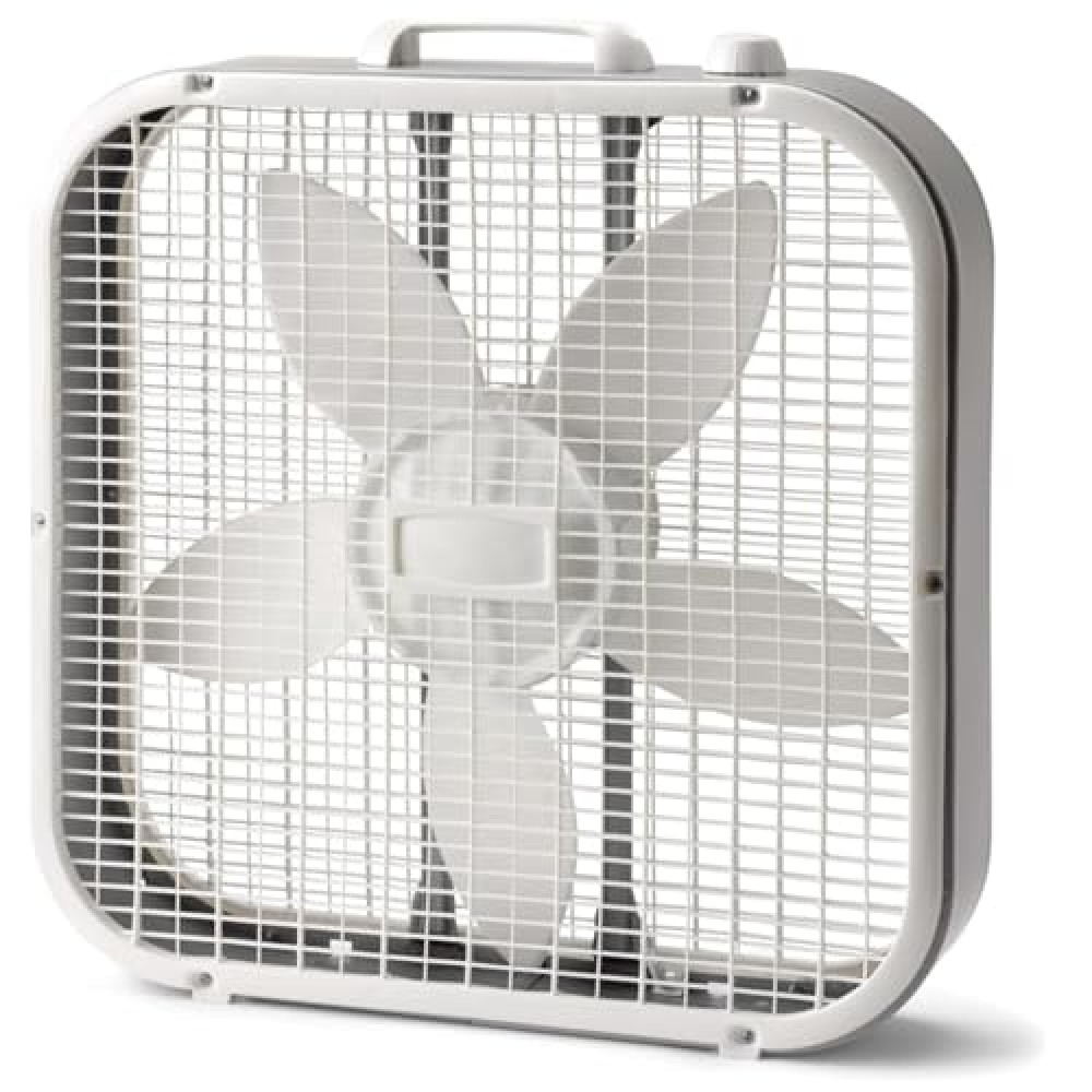 20'' Classic Box Fan for Bedroom, Window & Indoor Use - 3-Speed Adjustable Weather-Resistant Motor,22.5'' Height