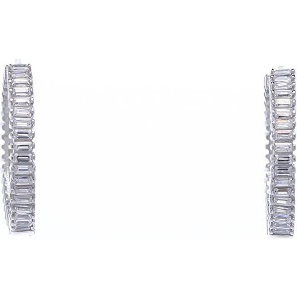 20 mm Halka Baget Taşlı 925 Ayar Gümüş Kadın Küpe Gümüş Küpe Fiyatı