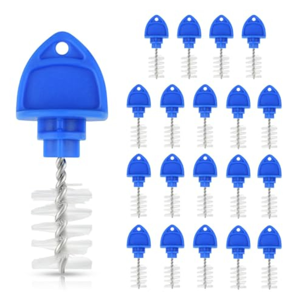20 Pack Beer Tap Plug Brush for Faucet Draft Beer Tap Plugs Brush Beer Tap Cleaning Brush Beer Faucet Brush Cap Cover Kit Keg Tap Beer Tap Plugs with Brushes Faucet Soother Sanitary Covers (Blue)