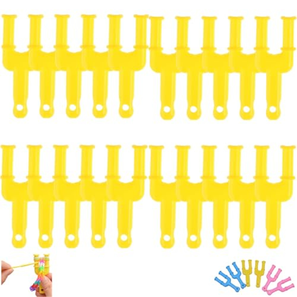 20 Pcs Rubber Bands for Bracelets, Acrylic Slingshot Loom Bands, Rubber Band Clips Jewelry Connectors, Rubber Slingshot Knitting for Necklace Bracelet Making Colorful Clasp, Random Color