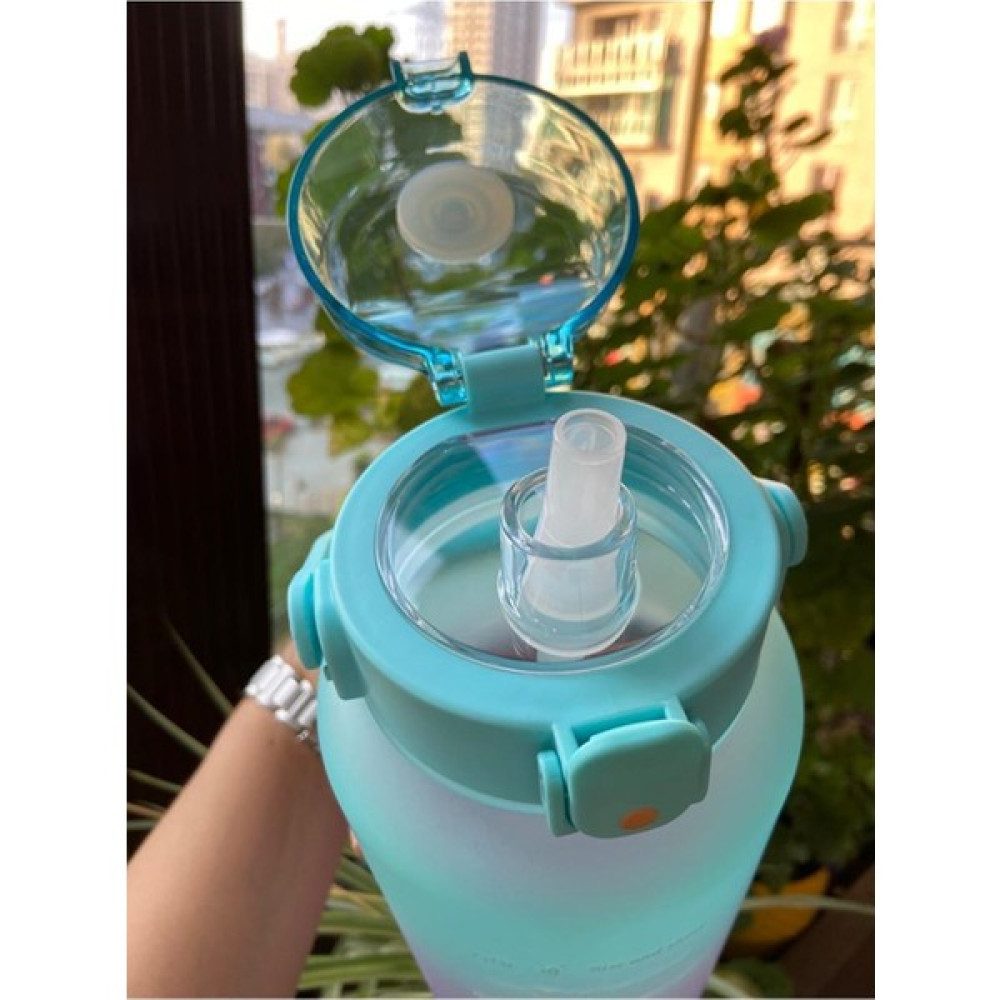 2000 ml Motivasyonlu Su Matarası Su Şişesi Bpa Içermez Turkuaz Matara Çıkartması Hediyeli Matara Fiyatı